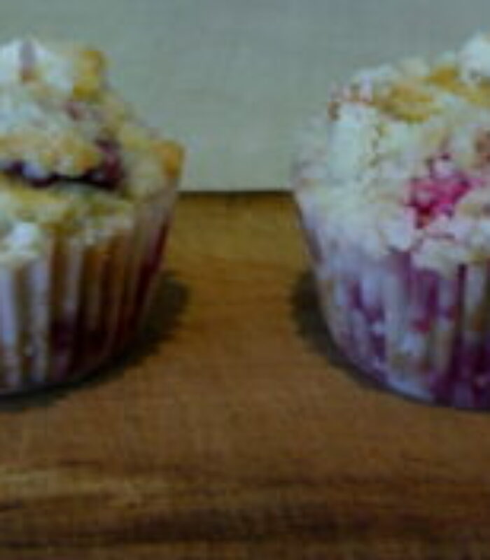 Berry Burst Muffins with Crumble Topping | Kendra Martin